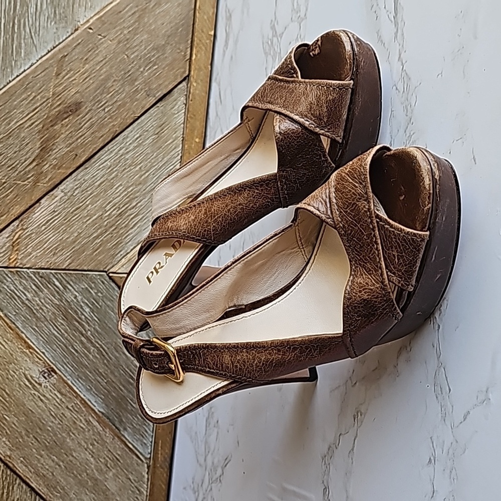 Prada Brown Open Toe Hills
